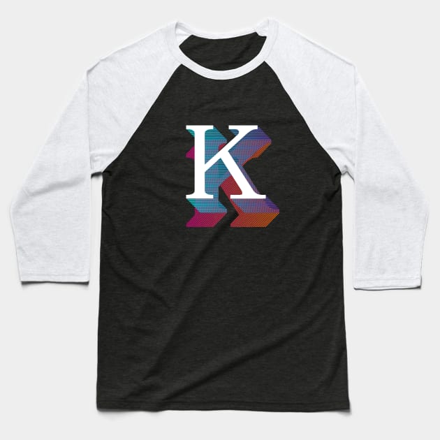 Letter K Baseball T-Shirt by MplusC